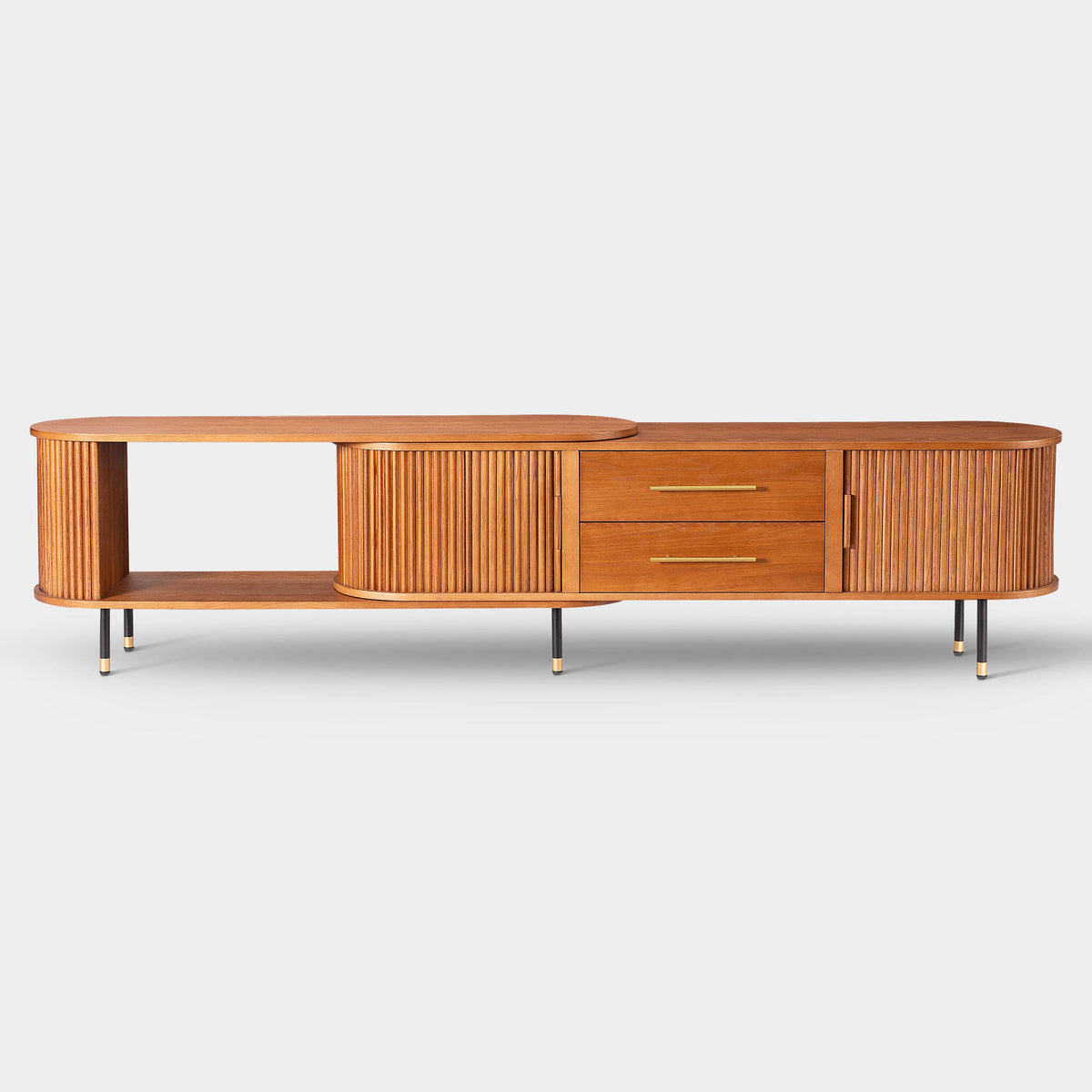 Rowan Oak Extendable Media Console 79"–114"