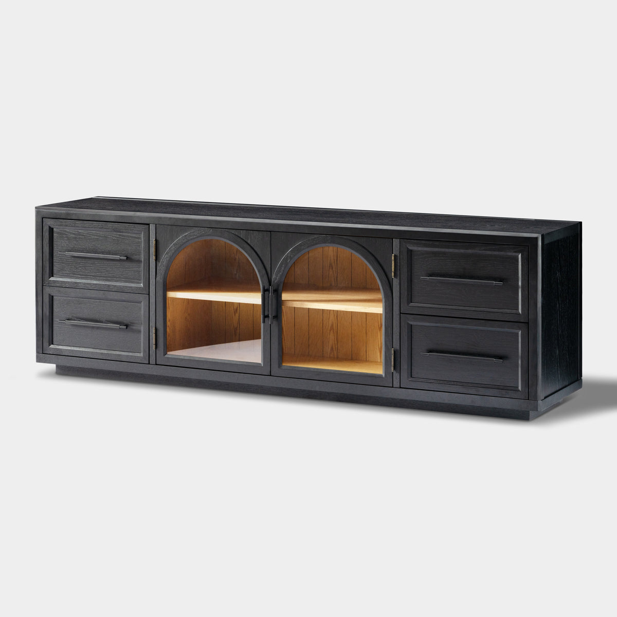 Elowen 80" Black Oak Media Console