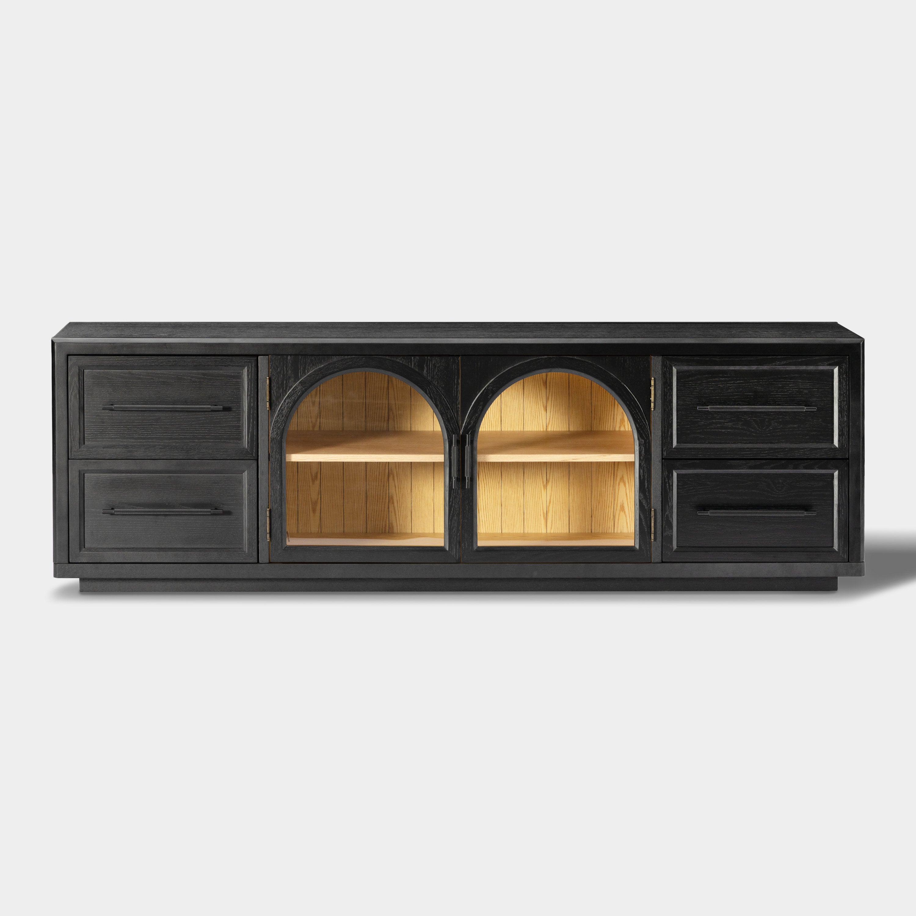 Elowen 80" Black Oak Media Console