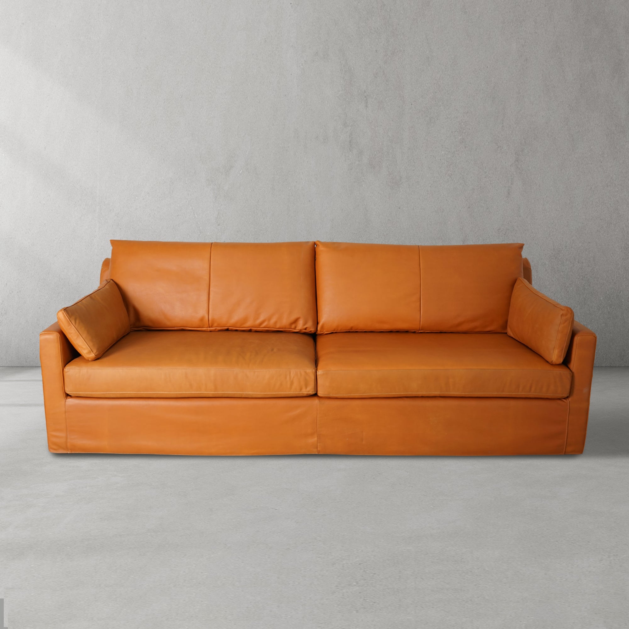 Mercury Warm Cognac Sofa 95"