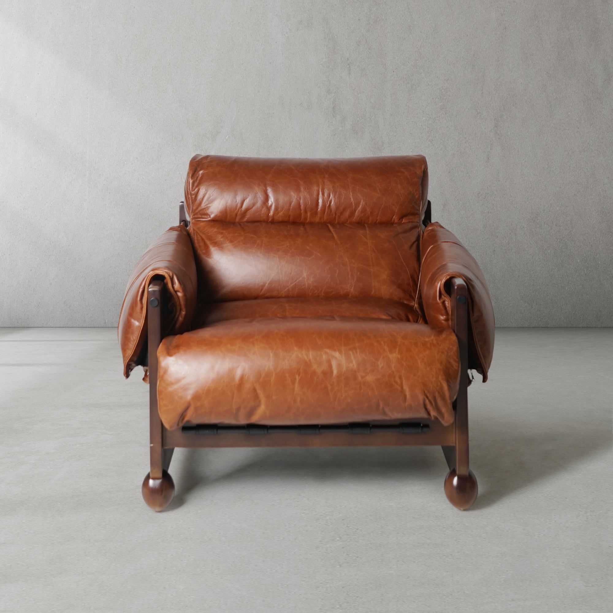 Canyon Burnished Cognac Sofa Chair 37"